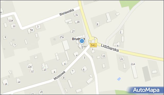 Brudnice, Mostowa, 2, mapa Brudnice