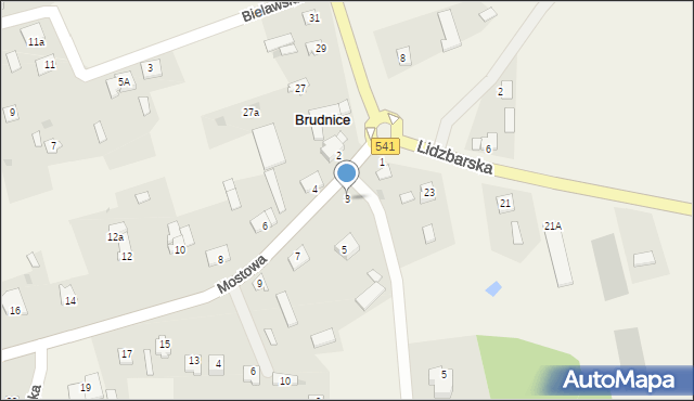 Brudnice, Mostowa, 3, mapa Brudnice