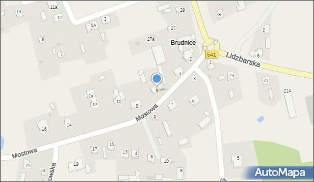 Brudnice, Mostowa, 6, mapa Brudnice