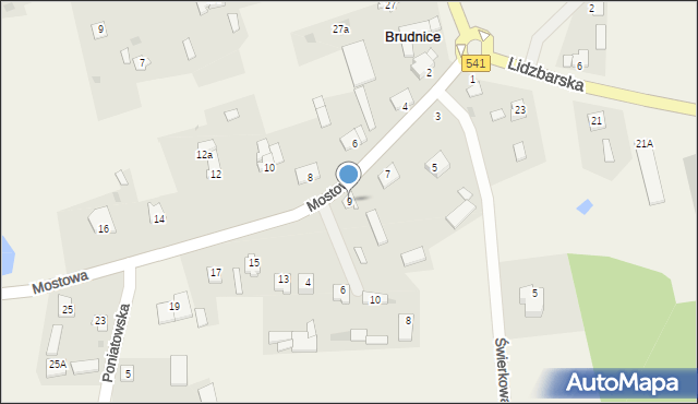 Brudnice, Mostowa, 9, mapa Brudnice