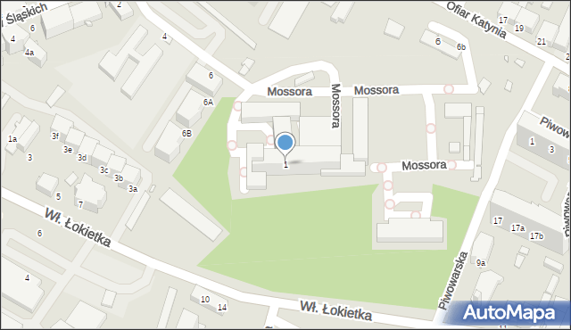 Brzeg, Mossora Sergiusza, 1, mapa Brzeg