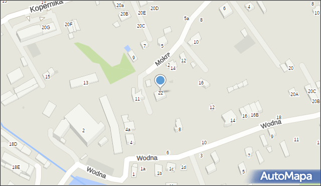 Brzesko, Mokra, 22, mapa Brzesko