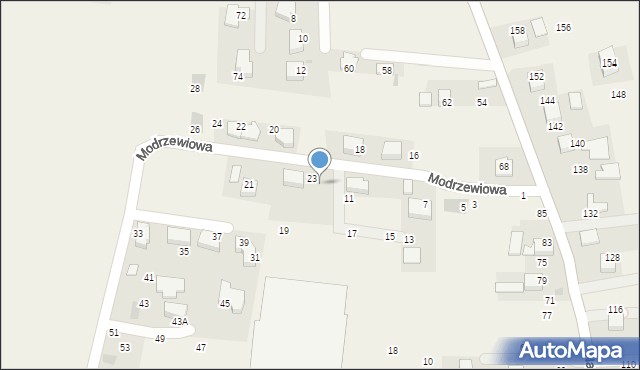 Brzezie, Modrzewiowa, 25, mapa Brzezie