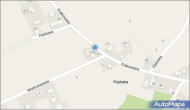 Brzoskwinia, Modrzewiowa, 2, mapa Brzoskwinia