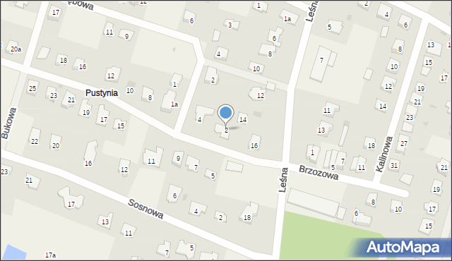 Brzozówka, Modrzewiowa, 2, mapa Brzozówka