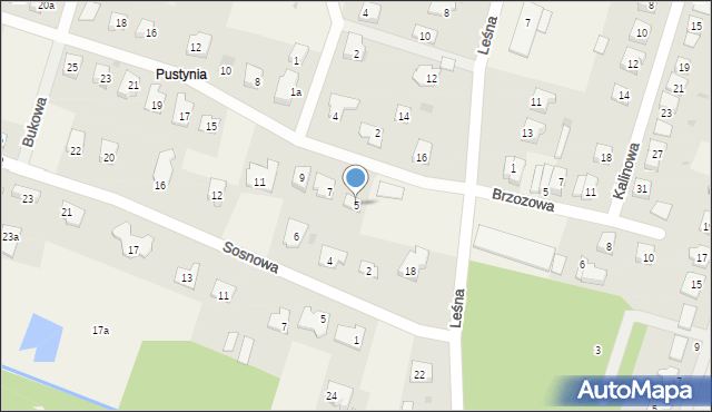 Brzozówka, Modrzewiowa, 5, mapa Brzozówka