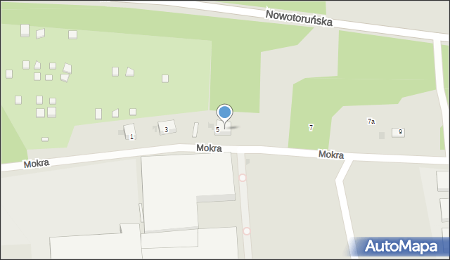 Bydgoszcz, Mokra, 5A, mapa Bydgoszczy