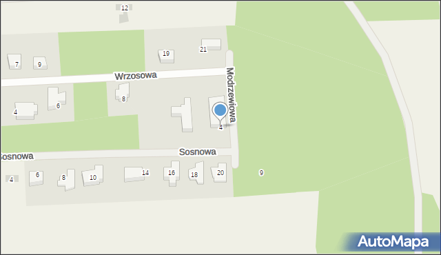 Charzykowy, Modrzewiowa, 4, mapa Charzykowy