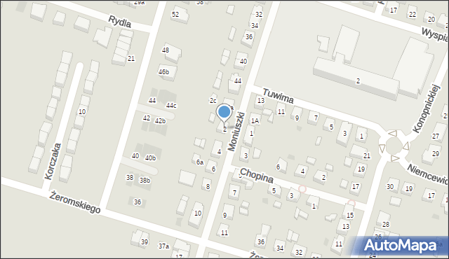 Chojnice, Moniuszki Stanisława, 2, mapa Chojnic