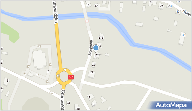 Chorzele, Mostowa, 17, mapa Chorzele