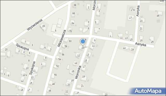 Chybie, Morcinka Gustawa, 10, mapa Chybie