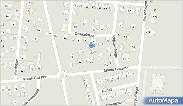 Ciechanów, Monte Cassino, 10A, mapa Ciechanów