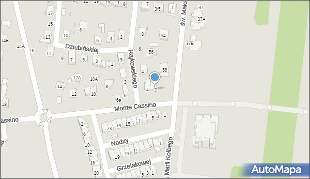 Ciechanów, Monte Cassino, 2, mapa Ciechanów