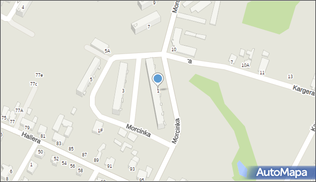 Cieszyn, Morcinka Gustawa, 1, mapa Cieszyna