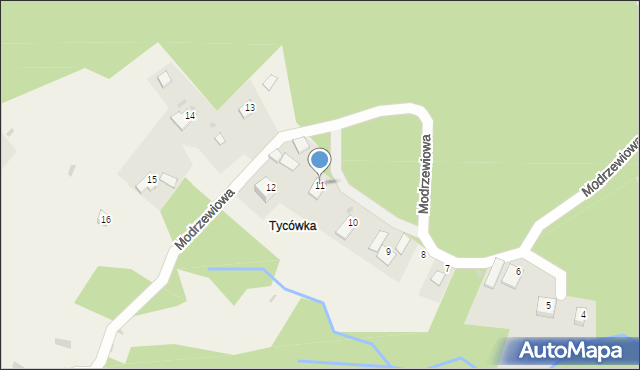 Cisiec, Modrzewiowa, 11, mapa Cisiec