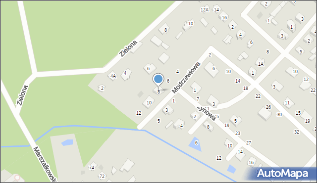 Czarna Białostocka, Modrzewiowa, 8, mapa Czarna Białostocka