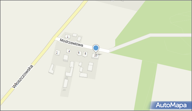 Czarnca, Modrzewiowa, 10, mapa Czarnca