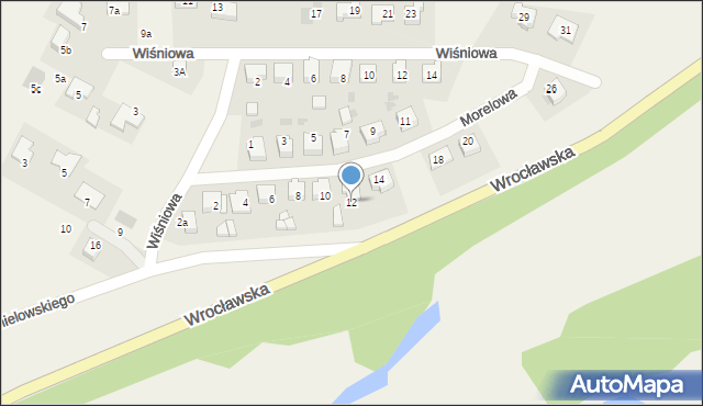 Czernica, Morelowa, 12, mapa Czernica