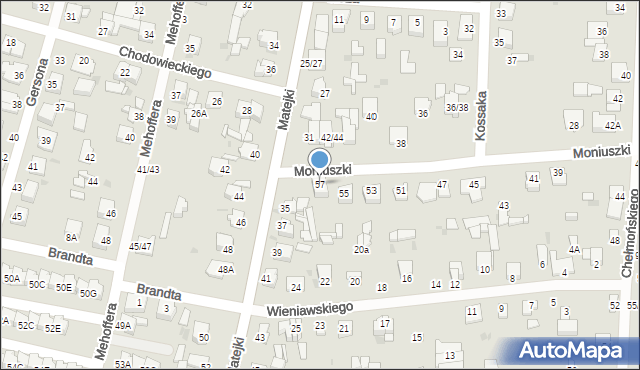 Częstochowa, Moniuszki Stanisława, 57, mapa Częstochowy
