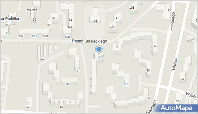 Częstochowa, Mościckiego Ignacego, 12, mapa Częstochowy