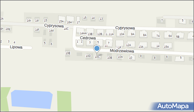 Dąbcze, Modrzewiowa, 10C, mapa Dąbcze