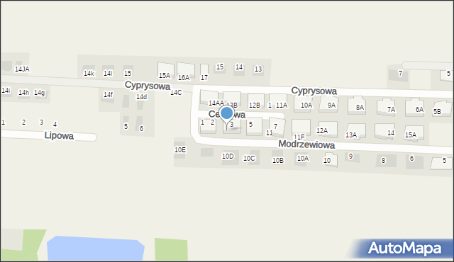 Dąbcze, Modrzewiowa, 11ca, mapa Dąbcze