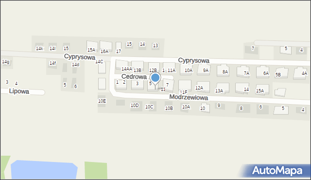 Dąbcze, Modrzewiowa, 11db, mapa Dąbcze