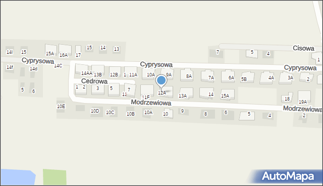 Dąbcze, Modrzewiowa, 12A, mapa Dąbcze