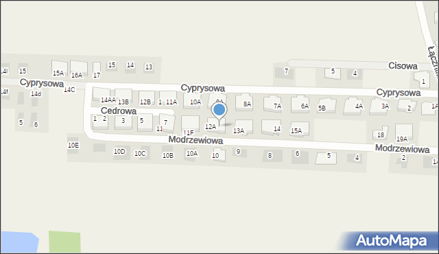 Dąbcze, Modrzewiowa, 12B, mapa Dąbcze