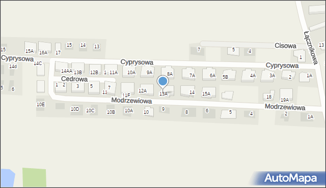 Dąbcze, Modrzewiowa, 13A, mapa Dąbcze