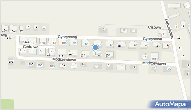 Dąbcze, Modrzewiowa, 14A, mapa Dąbcze