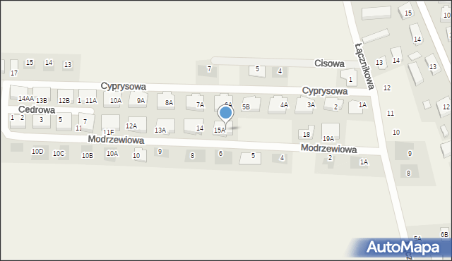 Dąbcze, Modrzewiowa, 15B, mapa Dąbcze