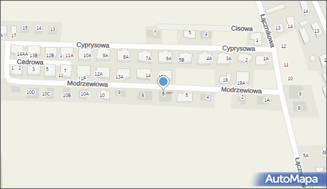 Dąbcze, Modrzewiowa, 6, mapa Dąbcze