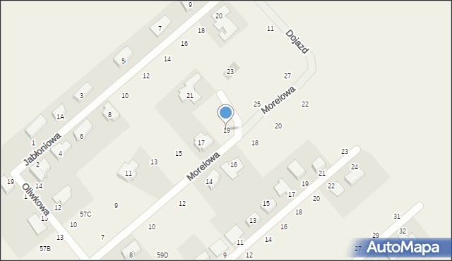 Dąbrowa, Morelowa, 19, mapa Dąbrowa