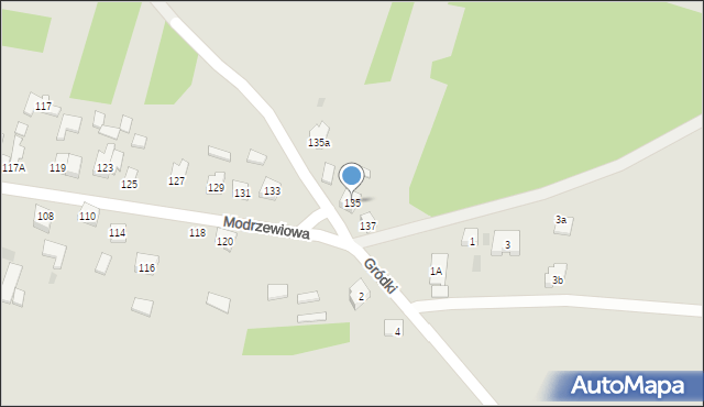 Dąbrowa Górnicza, Modrzewiowa, 135, mapa Dąbrowa Górnicza