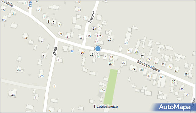 Dąbrowa Górnicza, Modrzewiowa, 14, mapa Dąbrowa Górnicza