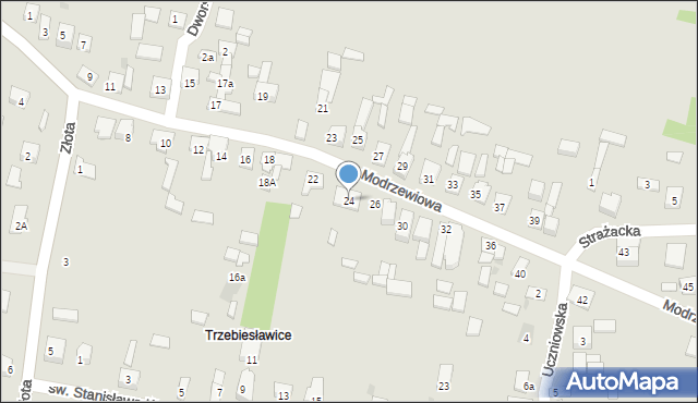 Dąbrowa Górnicza, Modrzewiowa, 24, mapa Dąbrowa Górnicza