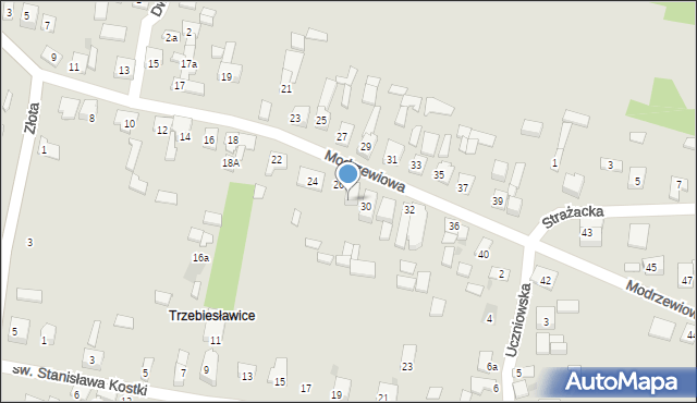 Dąbrowa Górnicza, Modrzewiowa, 28, mapa Dąbrowa Górnicza