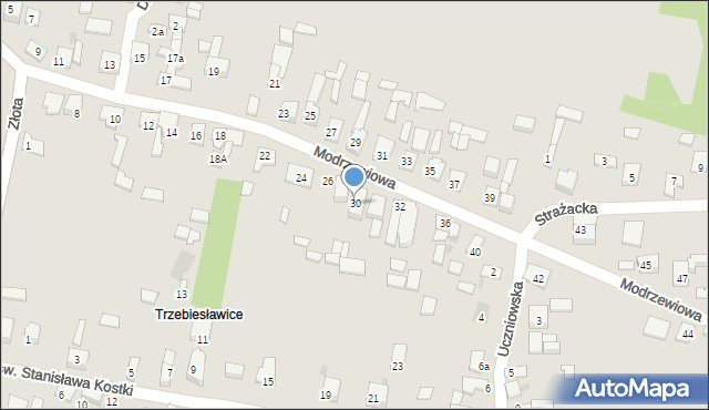 Dąbrowa Górnicza, Modrzewiowa, 30, mapa Dąbrowa Górnicza