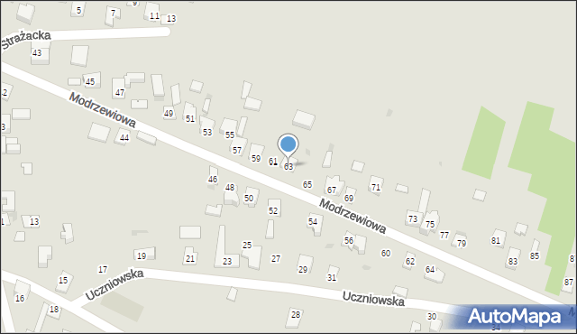 Dąbrowa Górnicza, Modrzewiowa, 63, mapa Dąbrowa Górnicza
