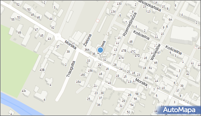 Darłowo, Morska, 34, mapa Darłowo