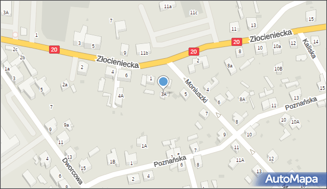 Drawsko Pomorskie, Moniuszki Stanisława, 3A, mapa Drawsko Pomorskie