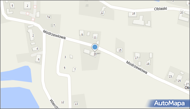 Drogomyśl, Modrzewiowa, 10, mapa Drogomyśl