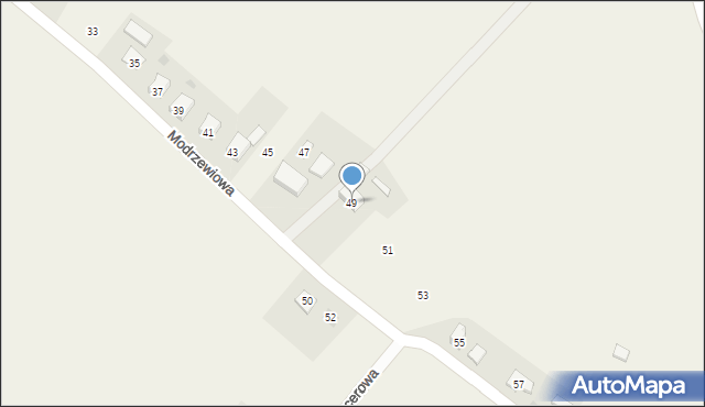 Drogomyśl, Modrzewiowa, 49, mapa Drogomyśl