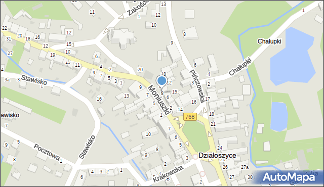 Działoszyce, Moniuszki Stanisława, 8, mapa Działoszyce