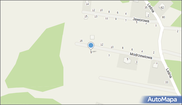 Dzikowo, Modrzewiowa, 9, mapa Dzikowo