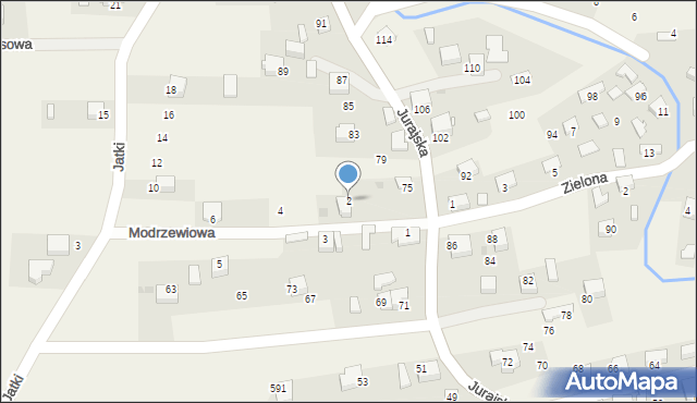 Filipowice, Modrzewiowa, 2, mapa Filipowice