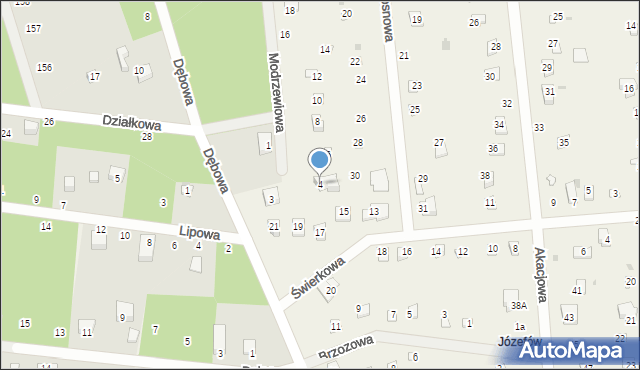 Florentynów, Modrzewiowa, 4, mapa Florentynów