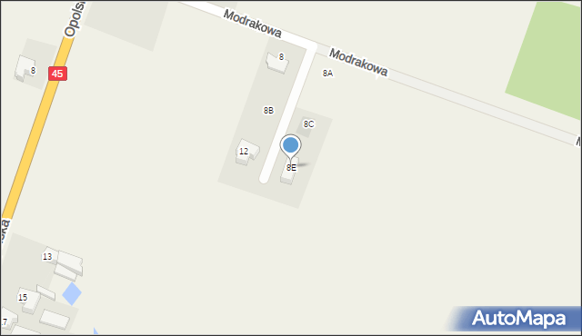 Gaszyn, Modrakowa, 8E, mapa Gaszyn