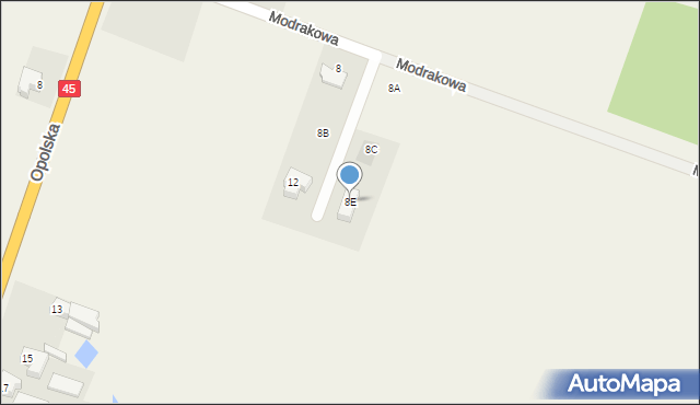 Gaszyn, Modrakowa, 8E, mapa Gaszyn